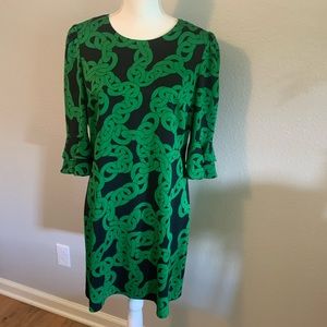 diane von furstenburg green chain dress